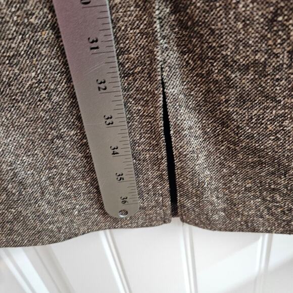 Conrad C Vintage Skirt Women Size 14 Brown 90s Midi Silk Wool Preppy Academia - Picture 8 of 10